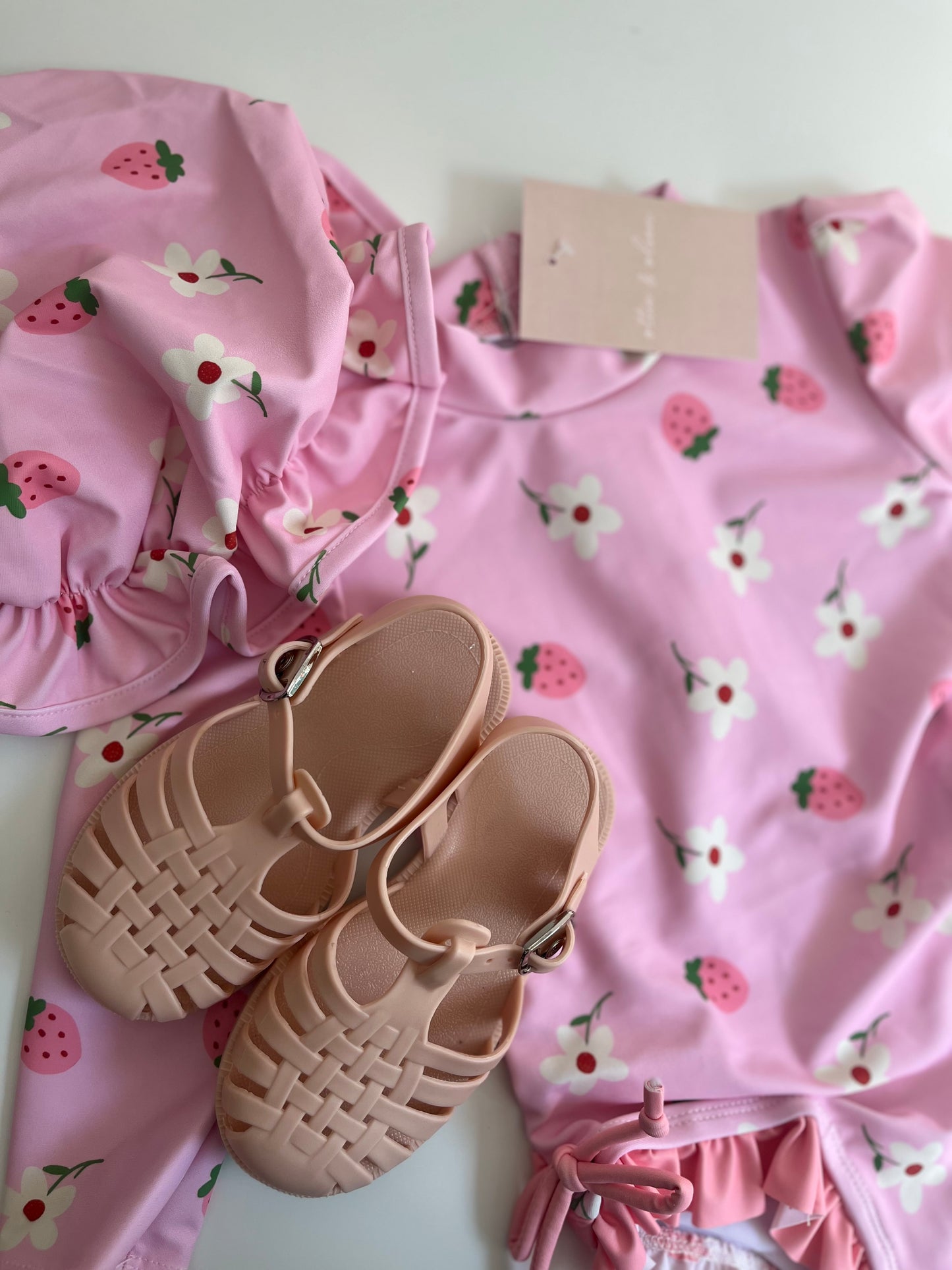 Ottilie Strawberry Swimsuit & Bonnet