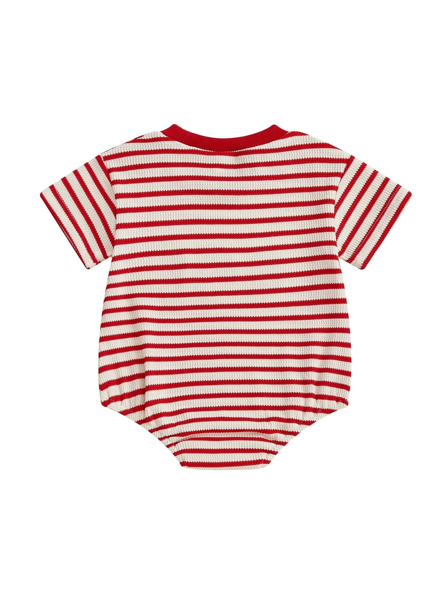 Strawberry Stripe Bubble Romper