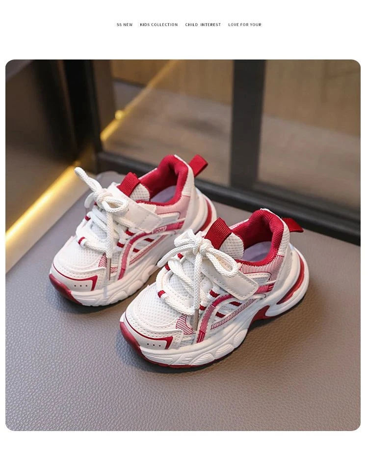 Chunky unisex trainers lightweight mesh sneakers for active kids breathable and durable