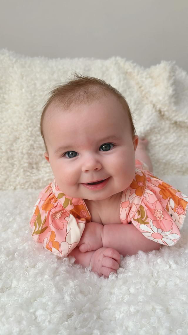 Bunny Blush Floral Romper & Bow