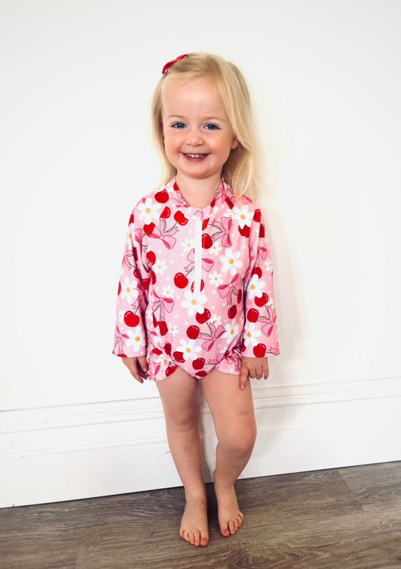 Nelle Cherry Swimsuit & Bonnet