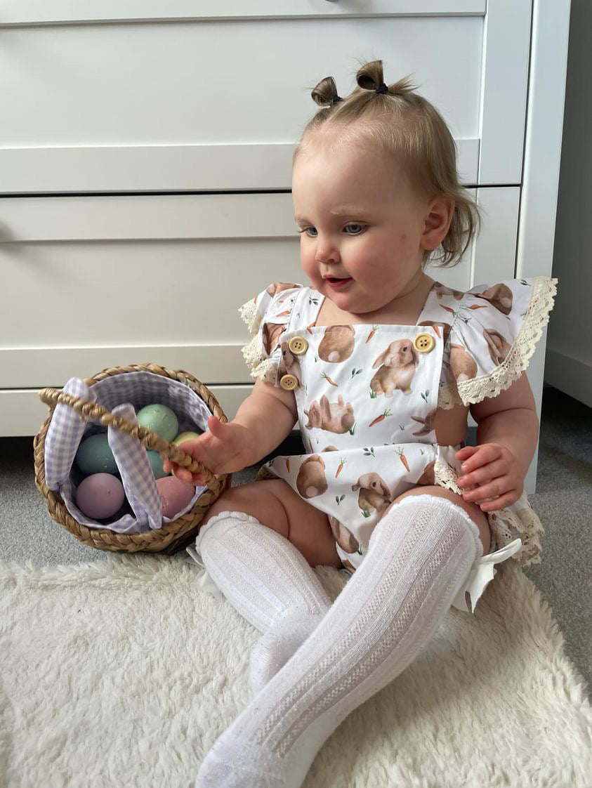 Baby Bunny Lace Romper & Bow