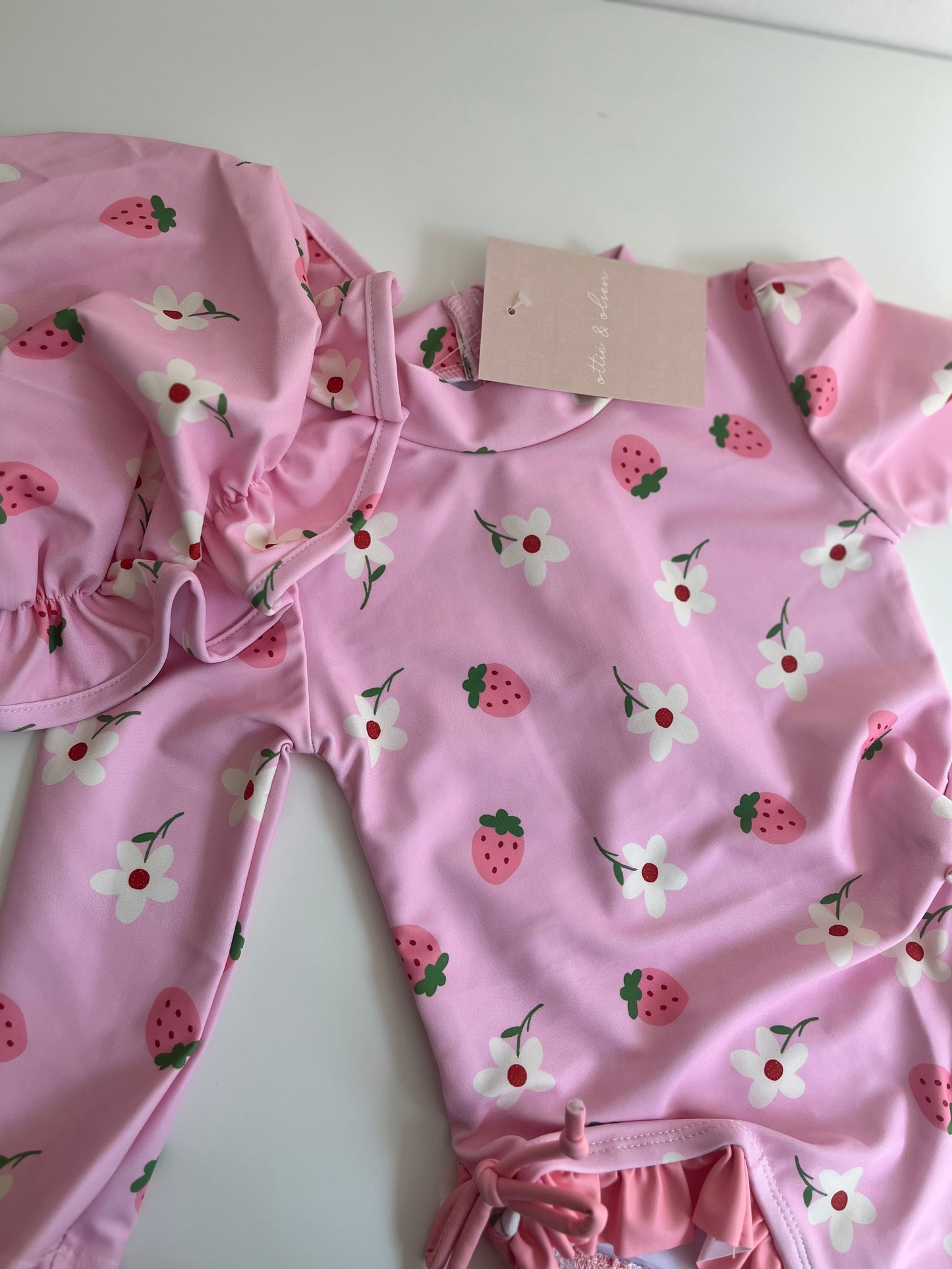 Ottilie Strawberry Swimsuit & Bonnet