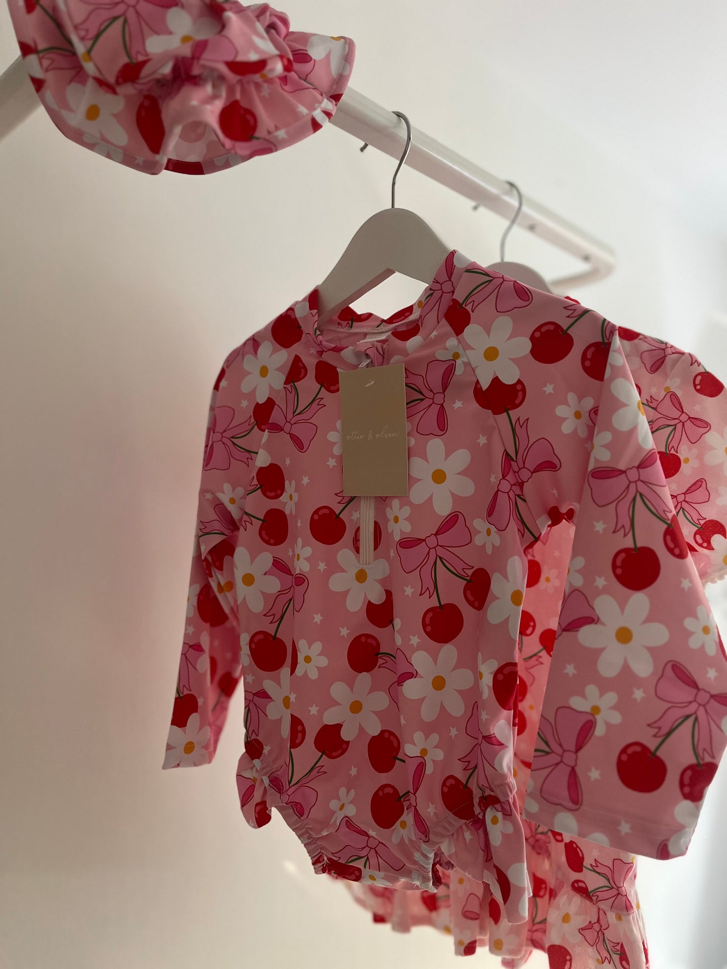 Nelle Cherry Swimsuit & Bonnet