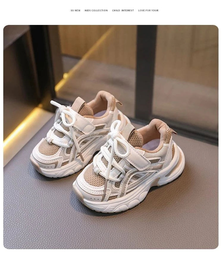 Chunky unisex trainers lightweight mesh sneakers for kids breathable and durable design