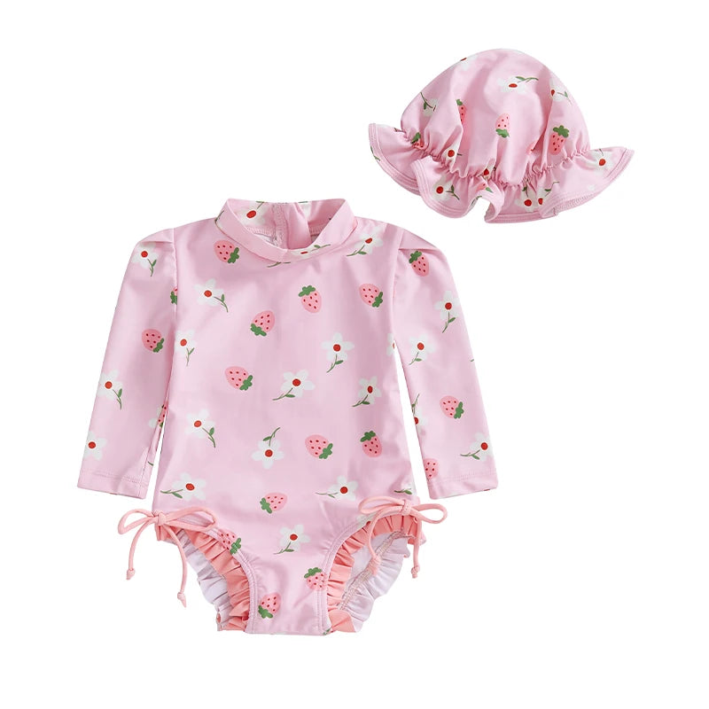 Ottilie Strawberry Swimsuit & Bonnet