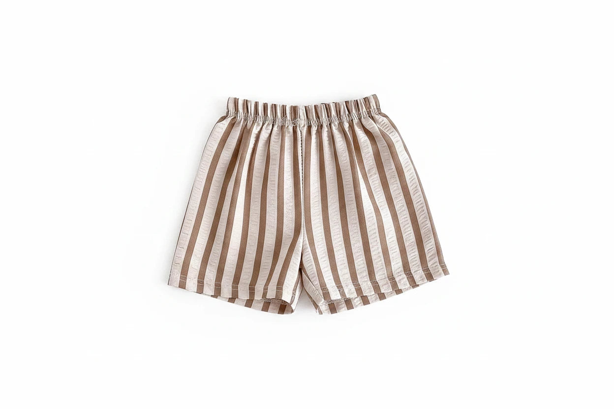 Kids pinstripe casual shorts with classic striped pattern for summer activities
