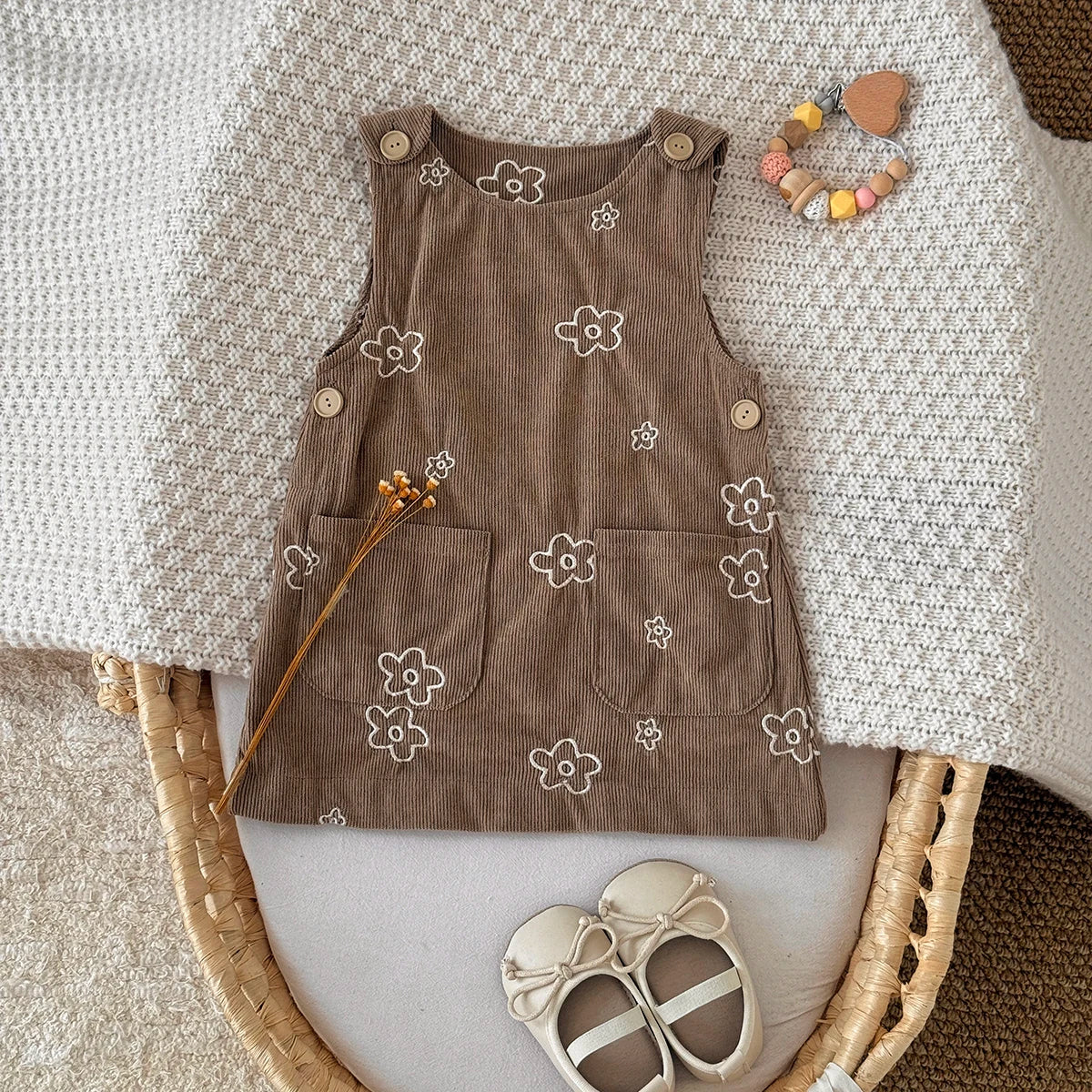 Floral Corduroy Dress