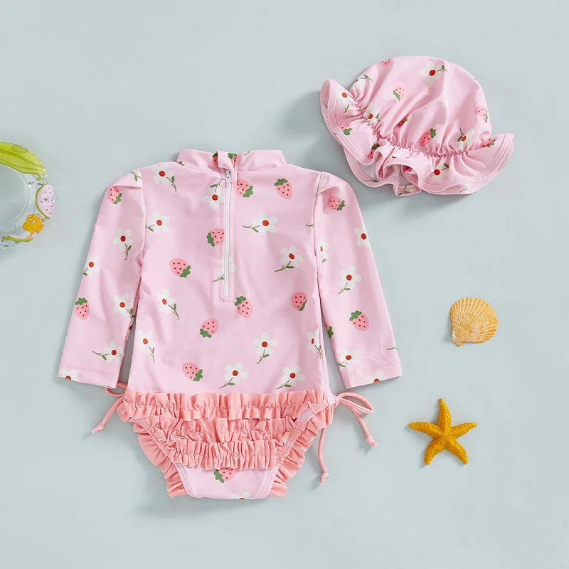 Ottilie Strawberry Swimsuit & Bonnet