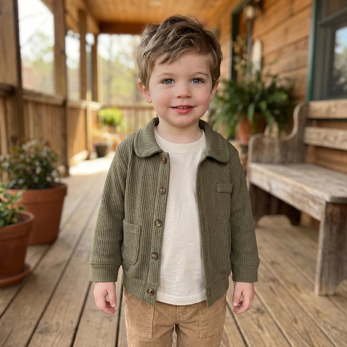 Waffle Collared Jacket