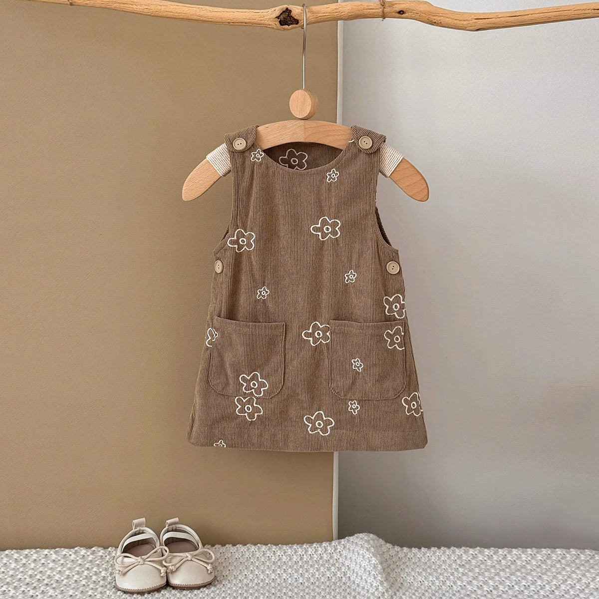 Floral Corduroy Dress