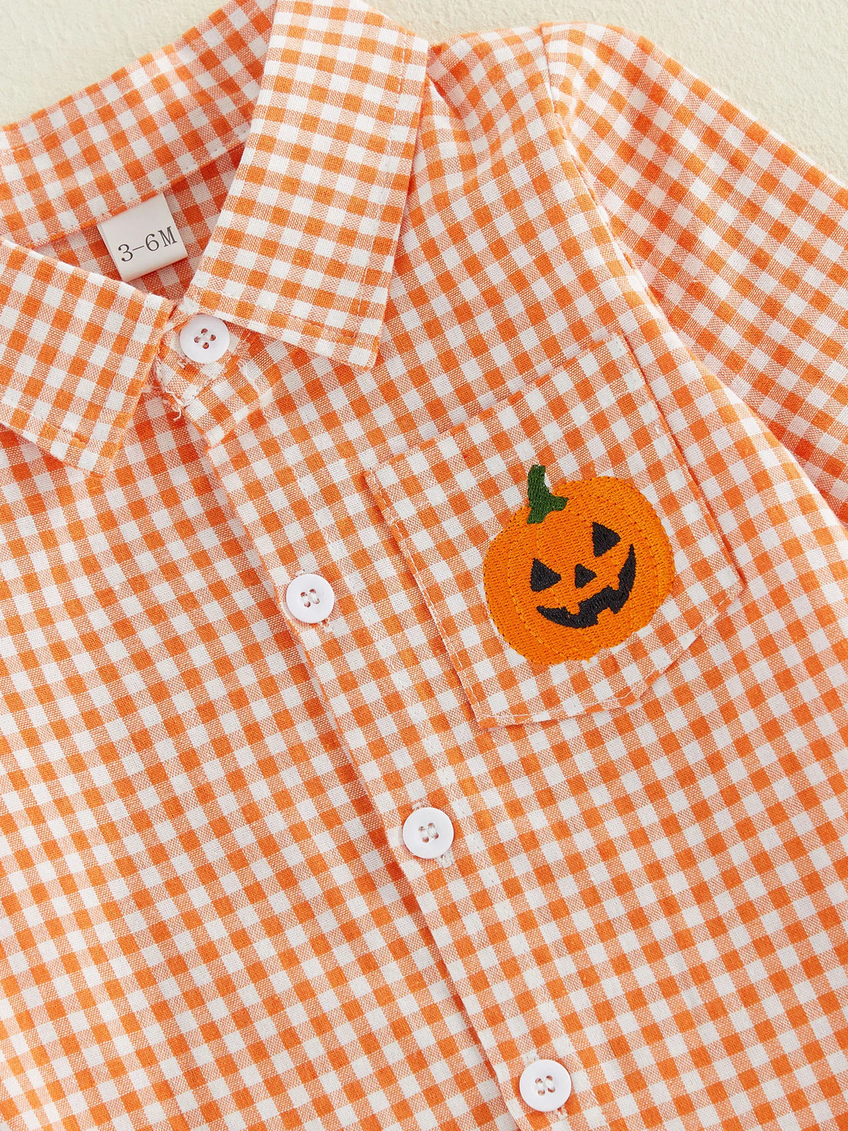 Halloween Plaid Shirt Romper