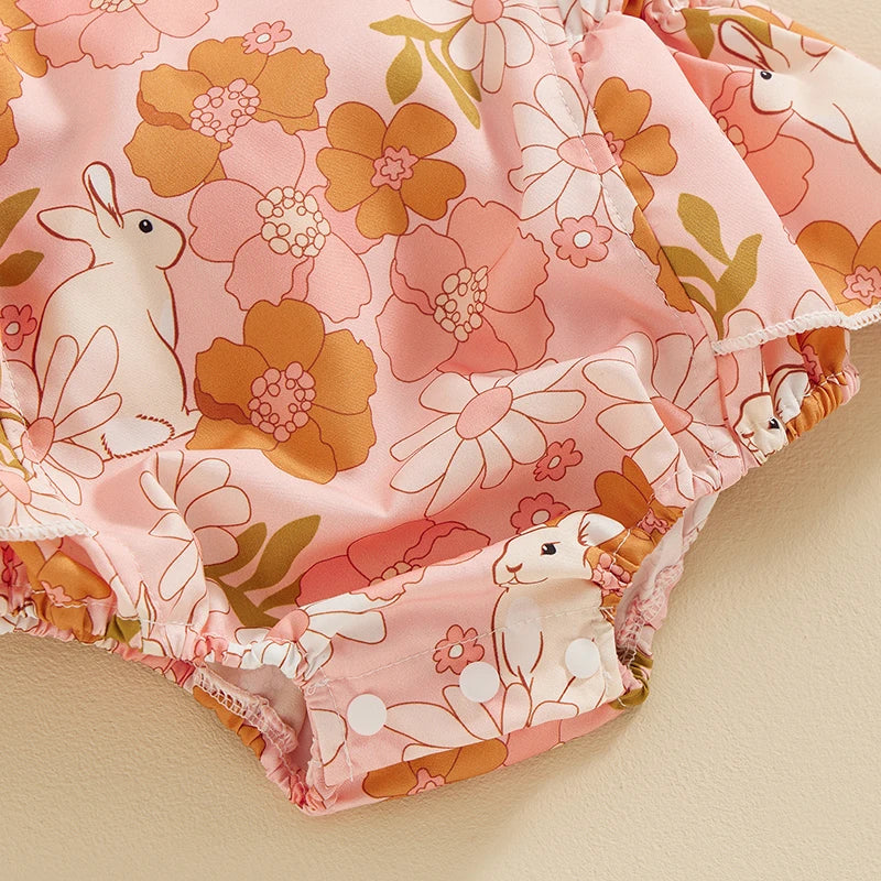 Bunny Blush Floral Romper & Bow