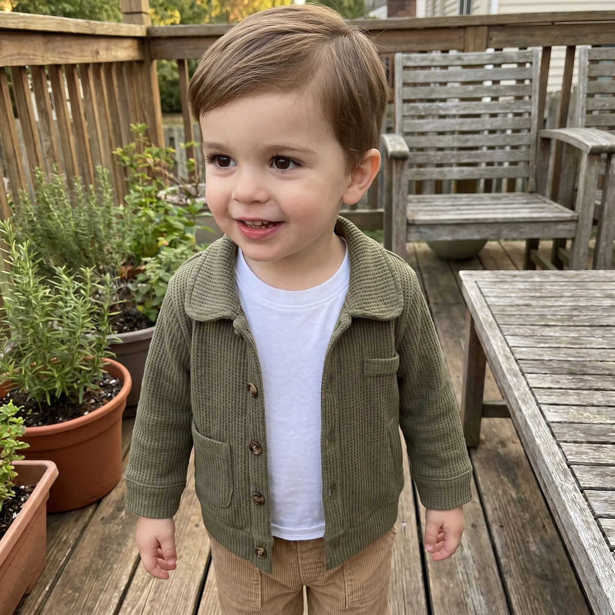 Waffle Collared Jacket