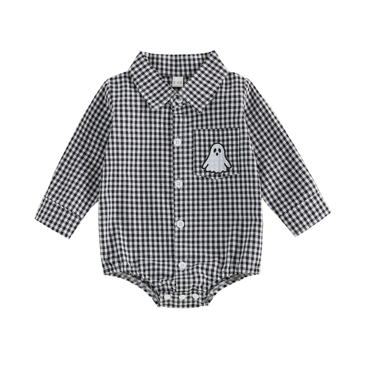Halloween Plaid Shirt Romper