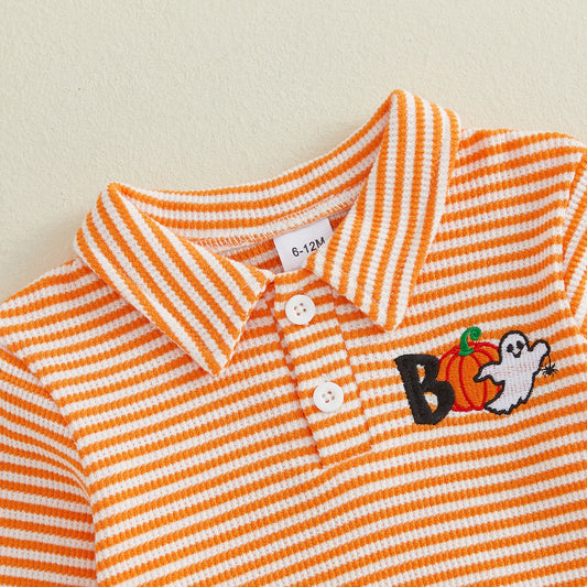Halloween Stripe Polo Top