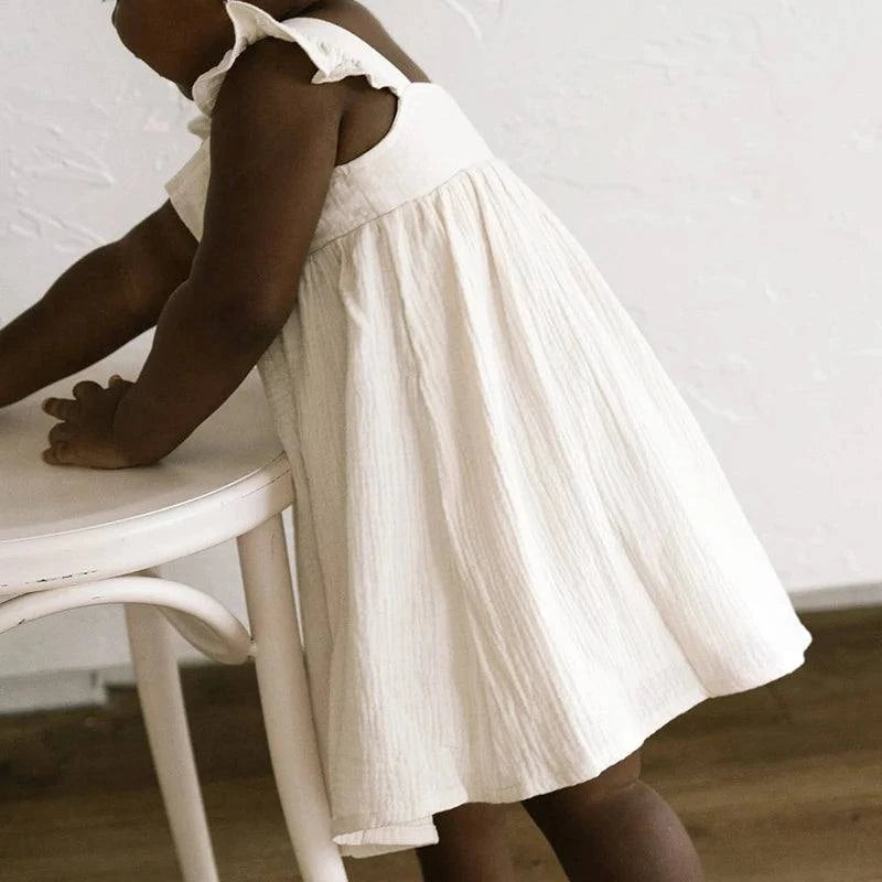 Elaia Neutral Ruffle Dress