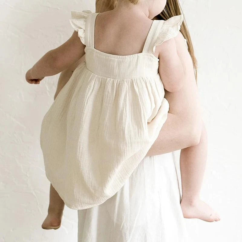 Elaia Neutral Ruffle Dress