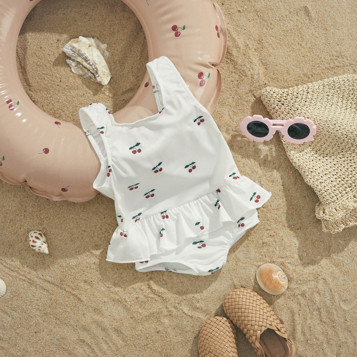 Sour Cherry Ruffle Swimsuit - ottieandolsen